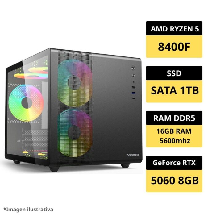 PC GAMER AM5 | Ryzen 5 8400F – 16GB RAM 5600mhz – RTX 5060 8GB – SSD 1TB